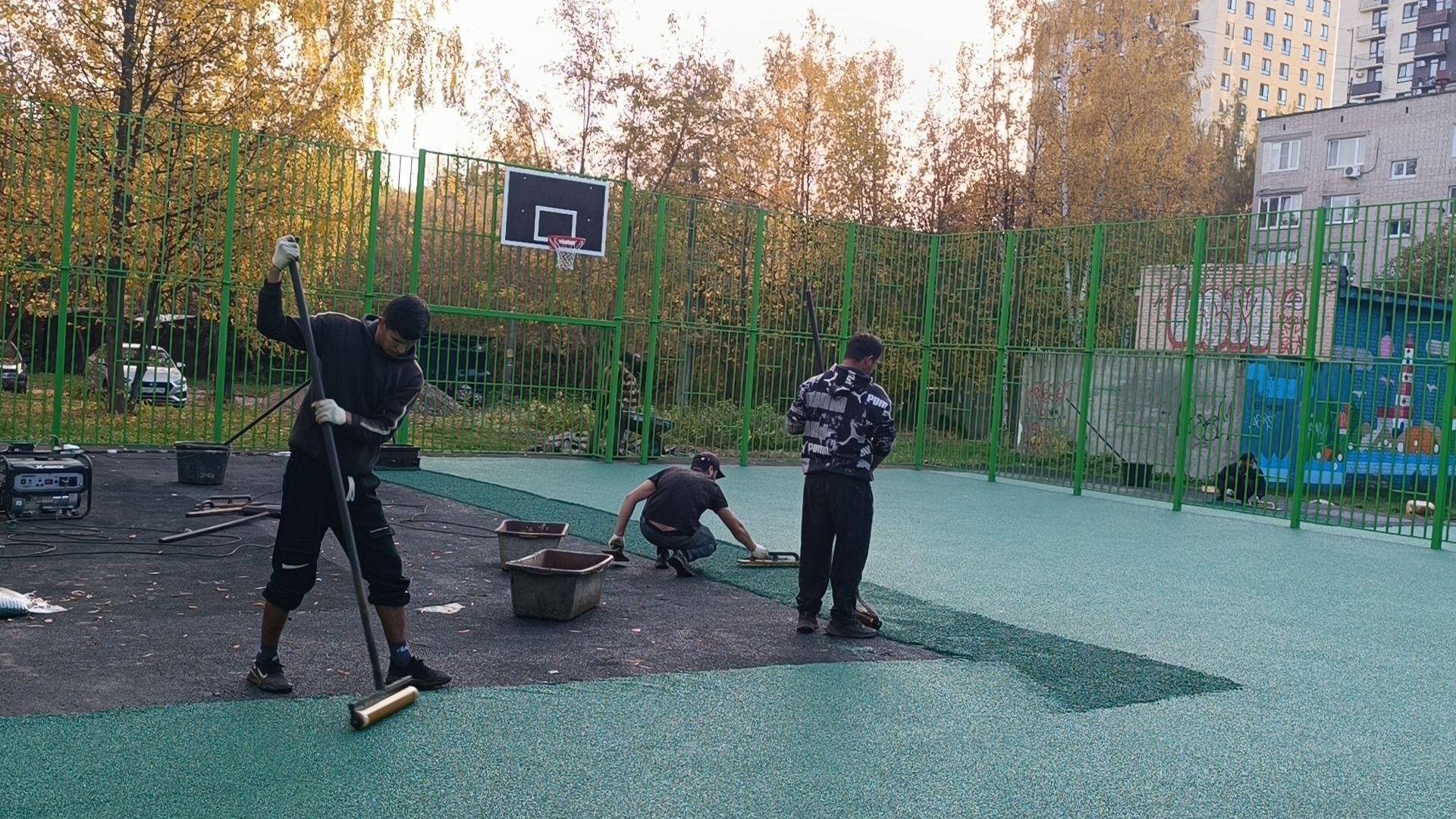 спортивная площадка, лобня, двор,