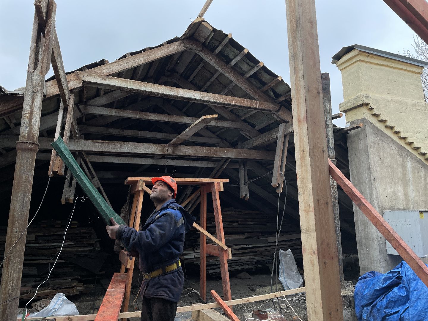 Строительство, крыша