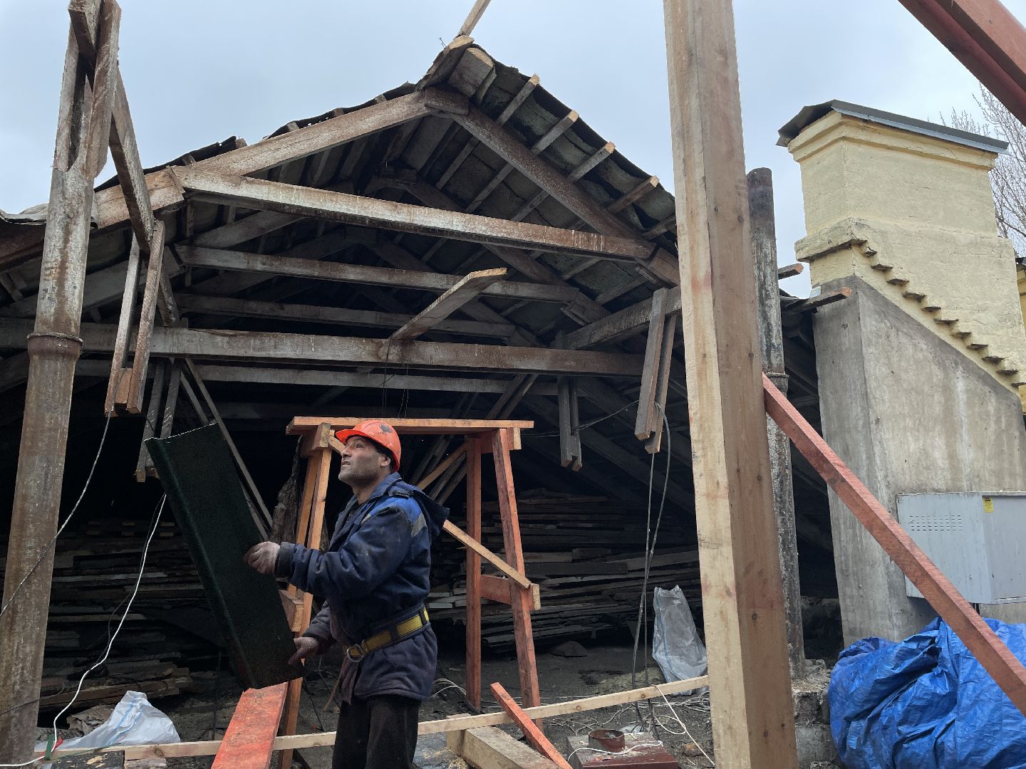 Строительство, крыша