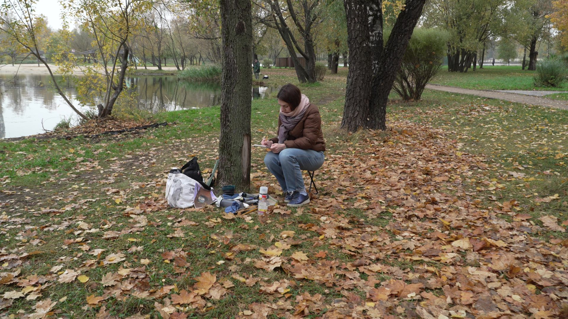 Реутов, рисунки,деревья, натуральные холсты,