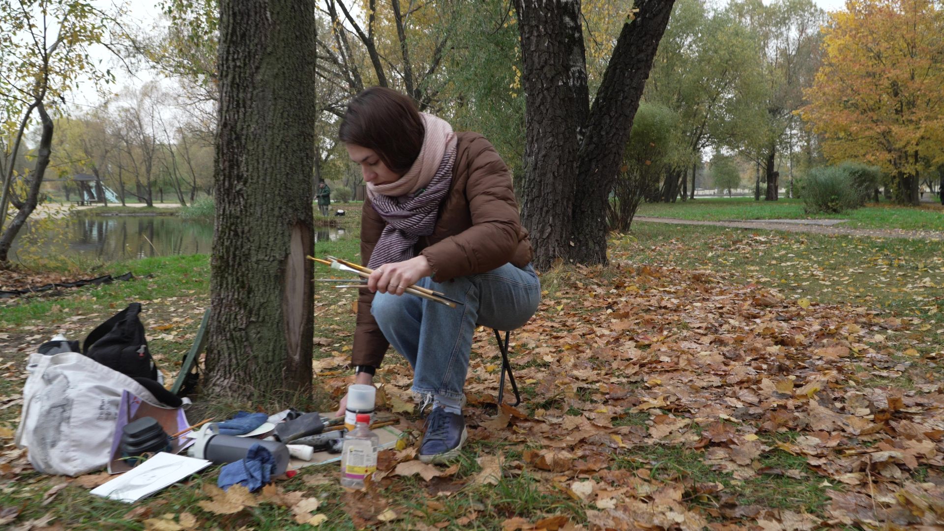 Реутов, рисунки,деревья, натуральные холсты,