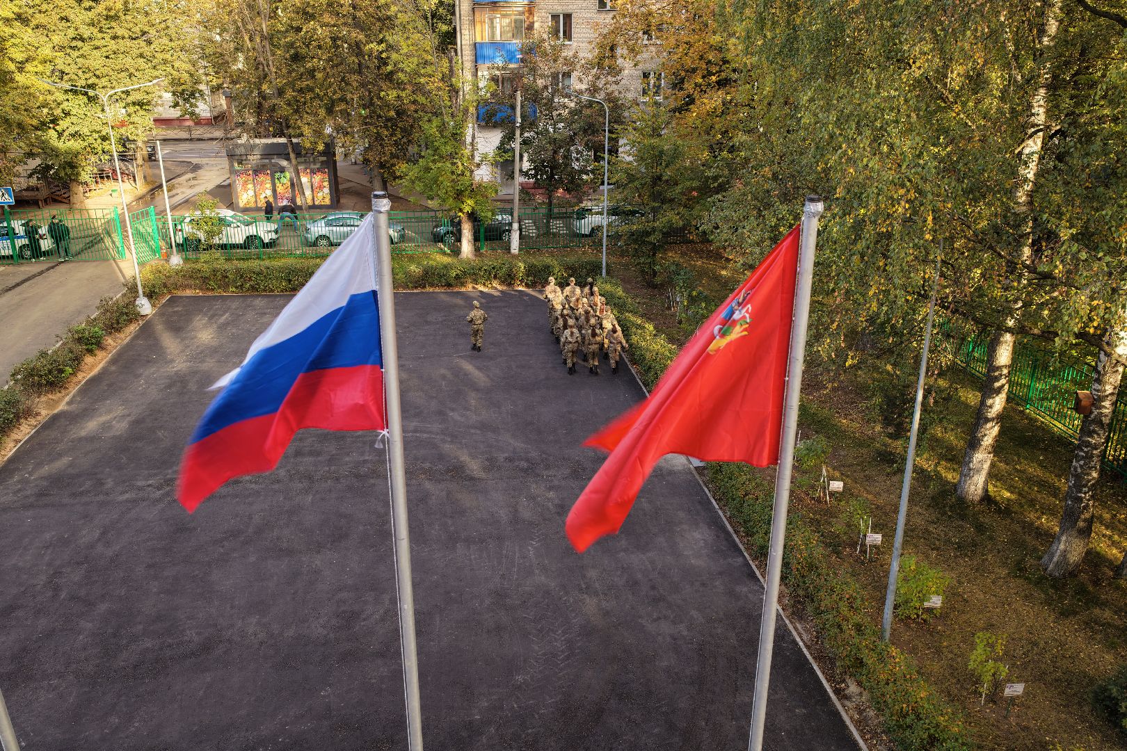 видео с коптера, школа 8 в химках,