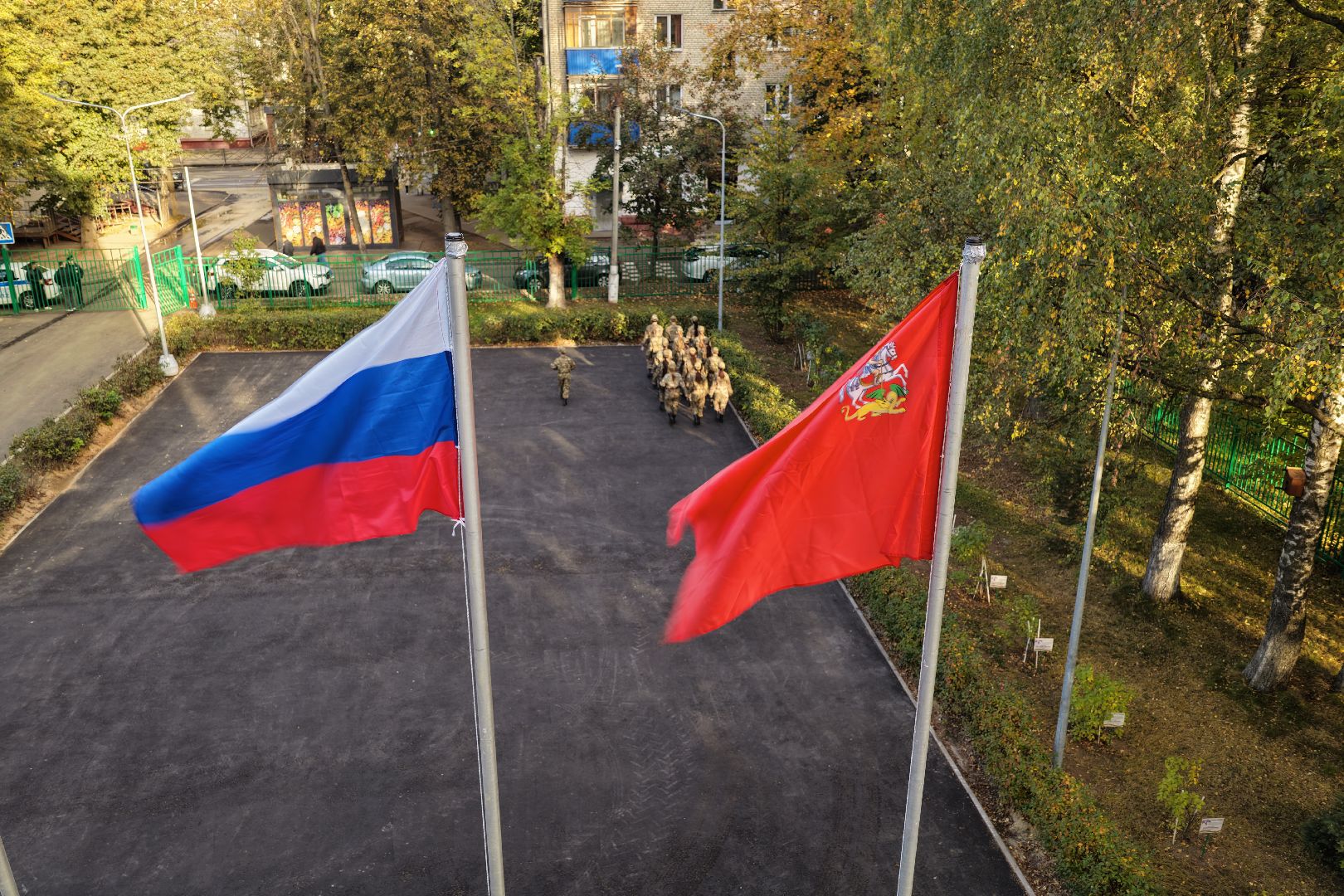 видео с коптера, школа 8 в химках,