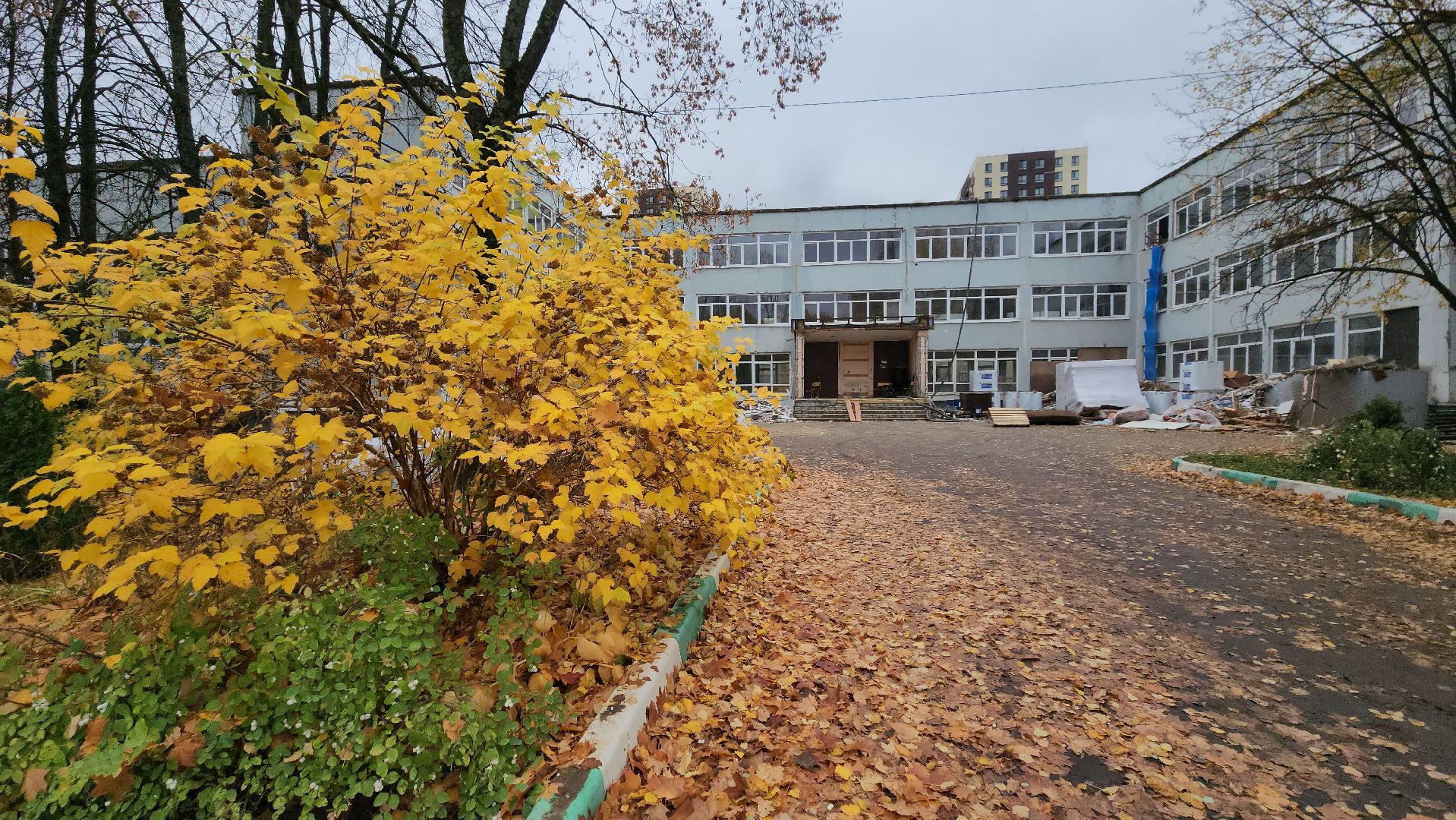 Капитальный ремонт школы, Школа, Фасад, Лобня ,