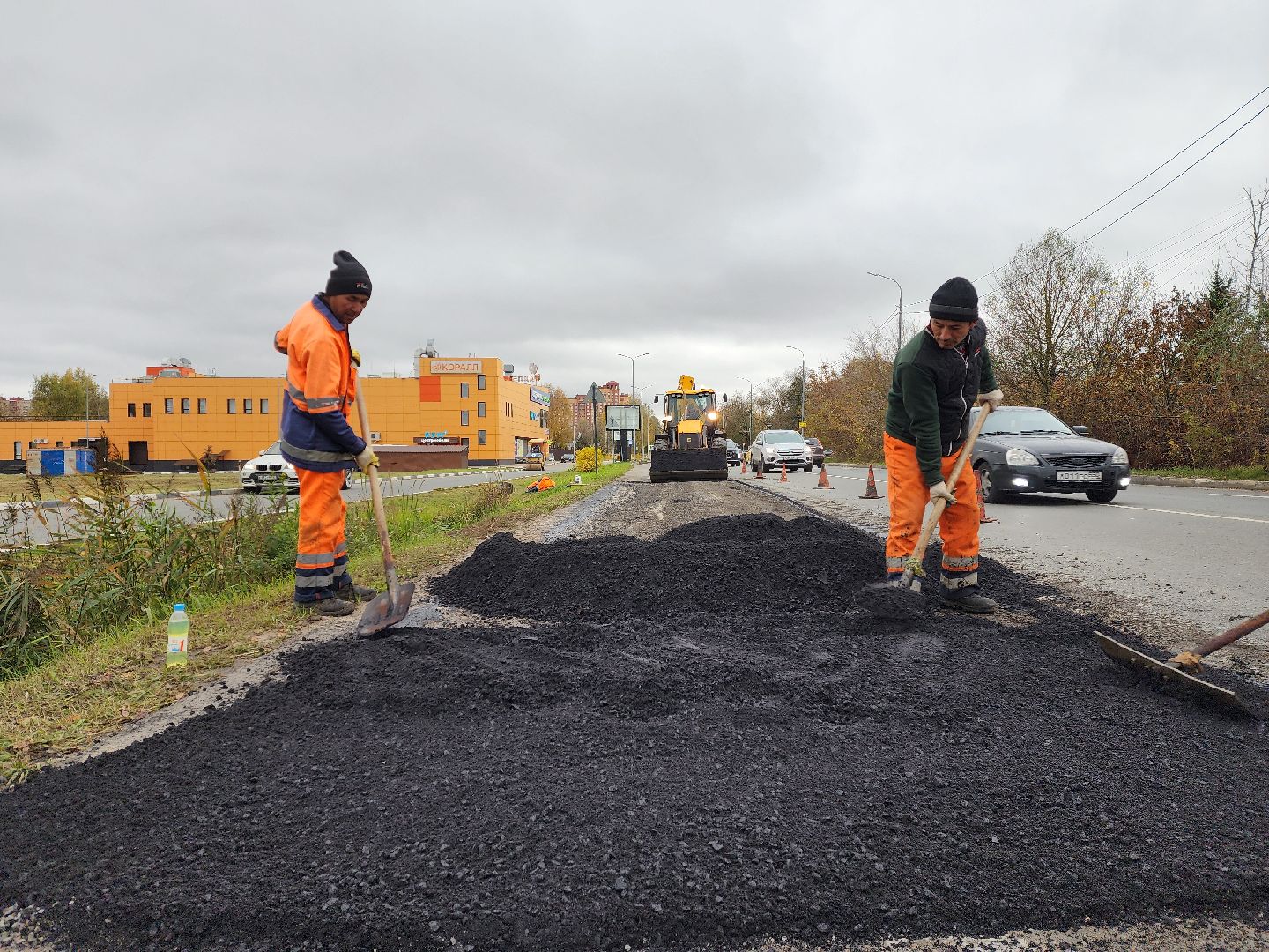 раменское, дороги, ямочный ремонт на донинском шоссе,