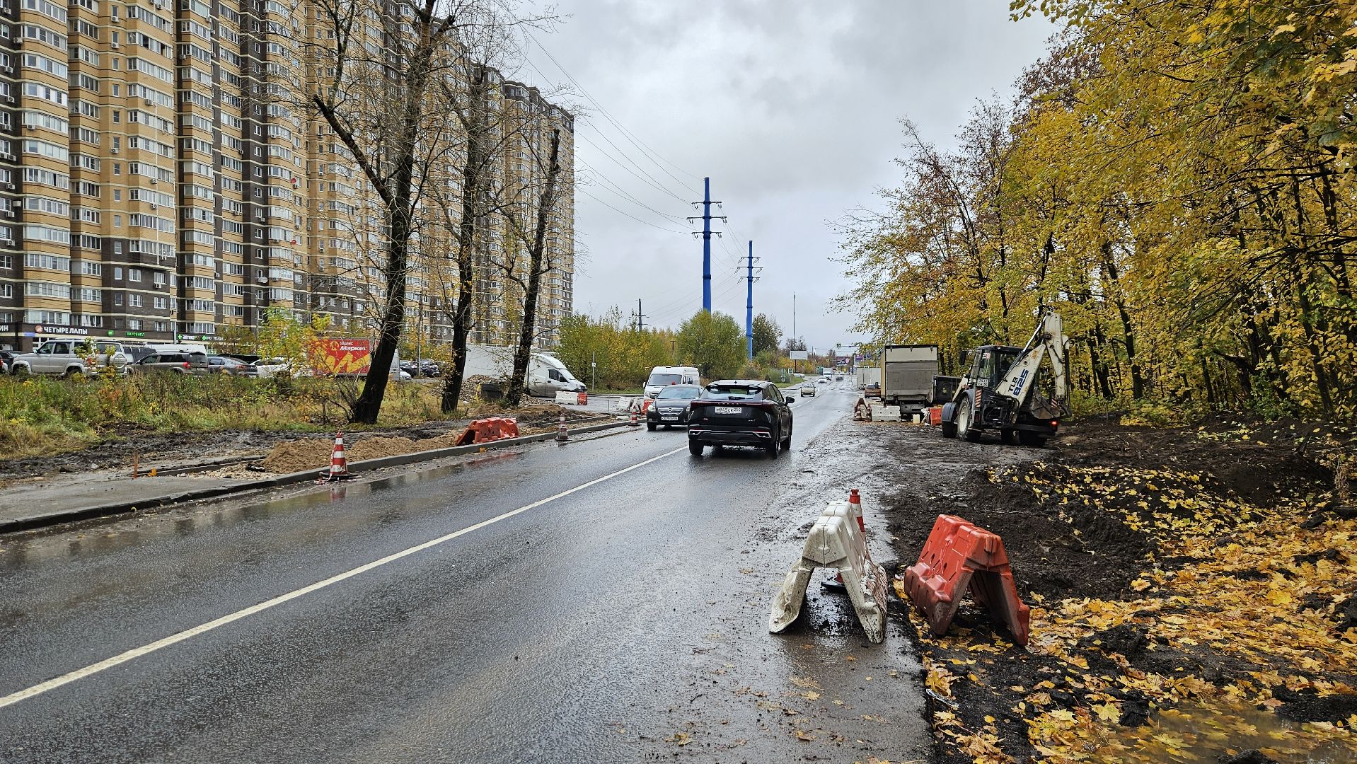 долгопрудный, новые водники, автобусная остановка, пешеходный переход, строительство, благоустройство,