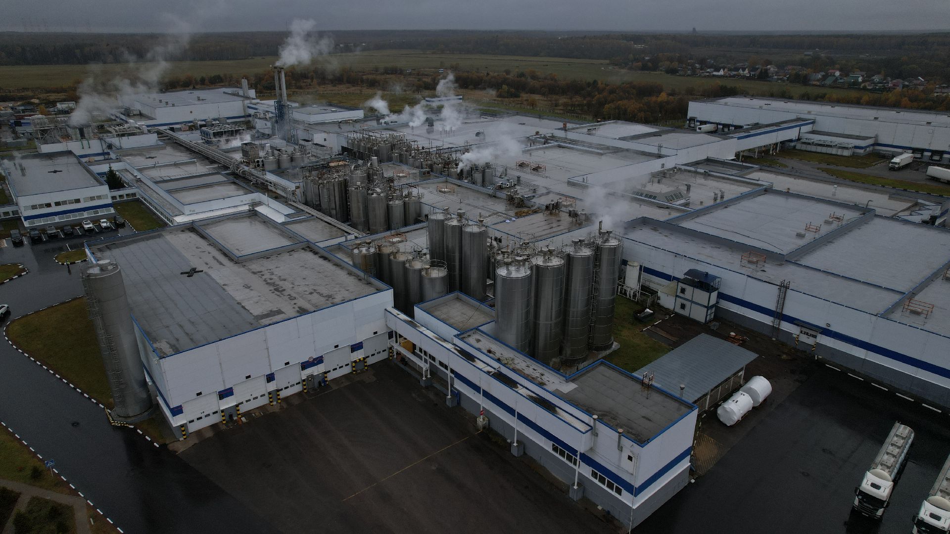 видео с коптера, молочный комбинат в чехове,