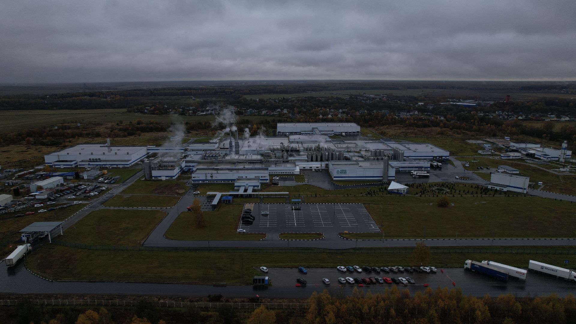 видео с коптера, молочный комбинат в чехове,