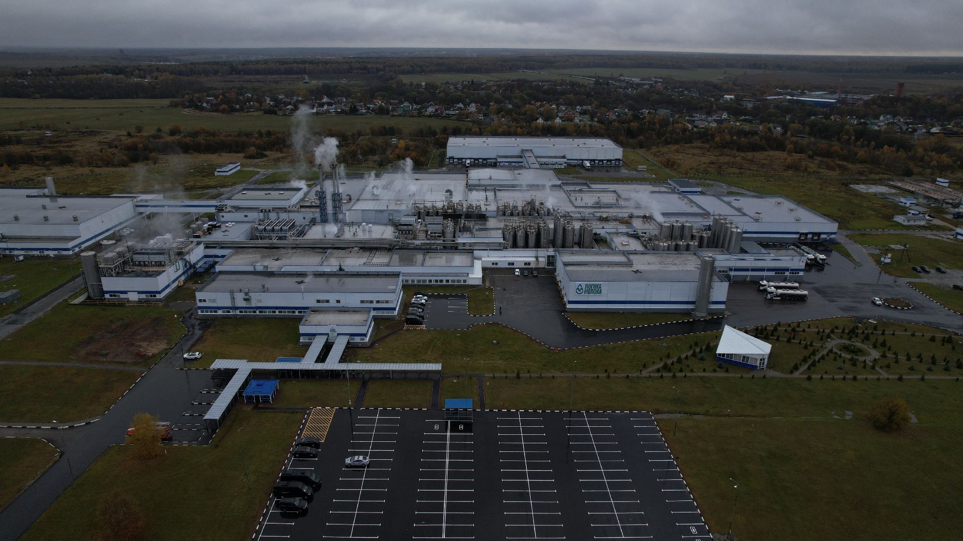 видео с коптера, молочный комбинат в чехове,