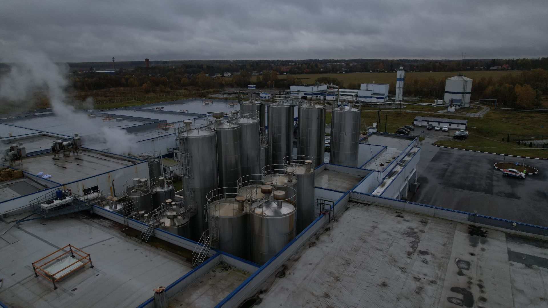 видео с коптера, молочный комбинат в чехове,