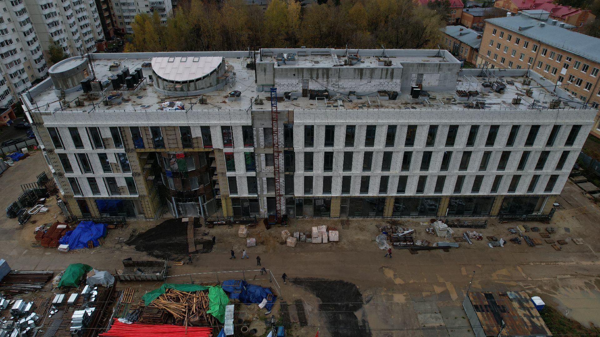 видео с коптера, детская поликлиника чехов,