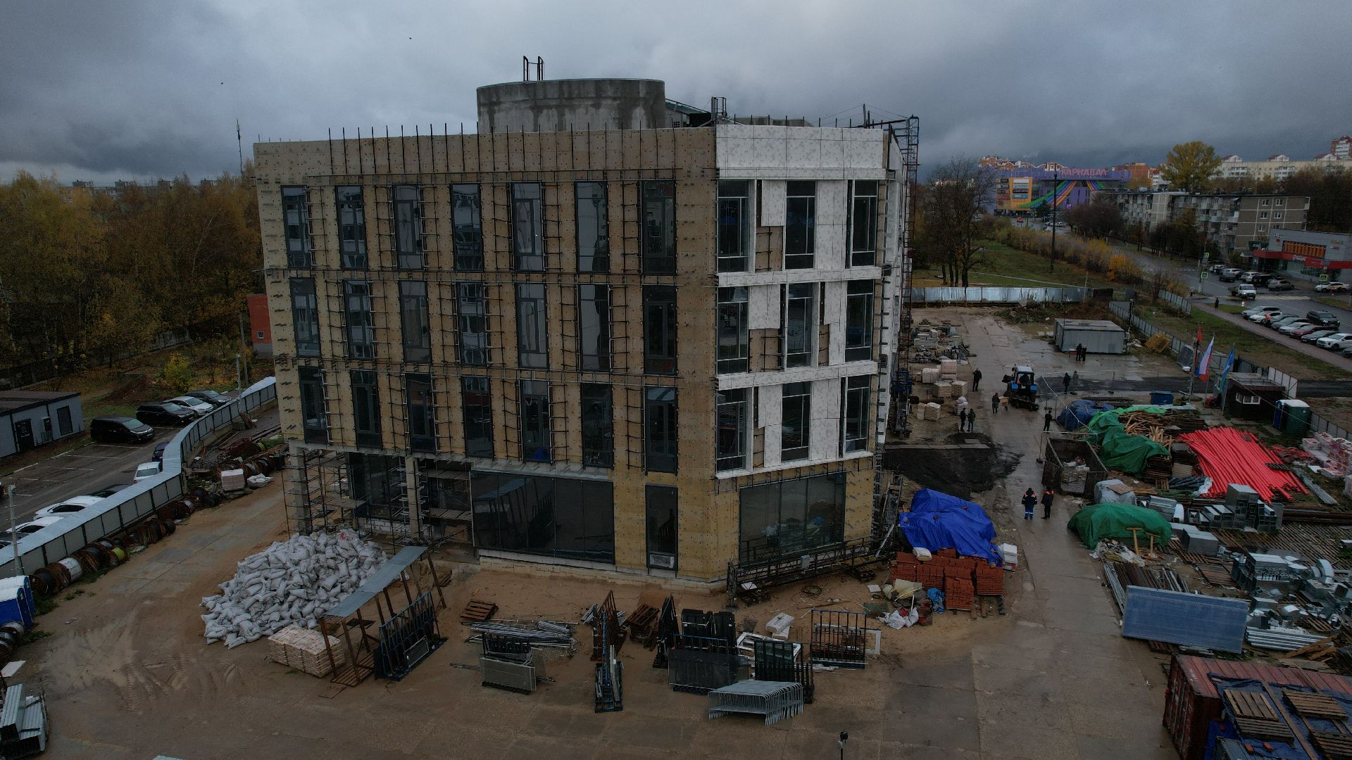 видео с коптера, детская поликлиника чехов,