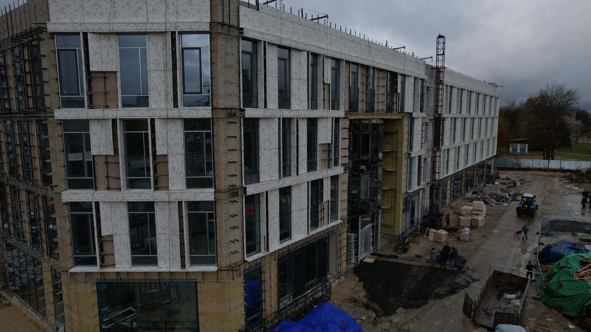 видео с коптера, детская поликлиника чехов,