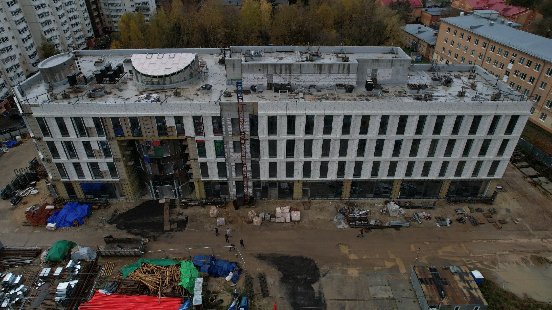 видео с коптера, детская поликлиника чехов,