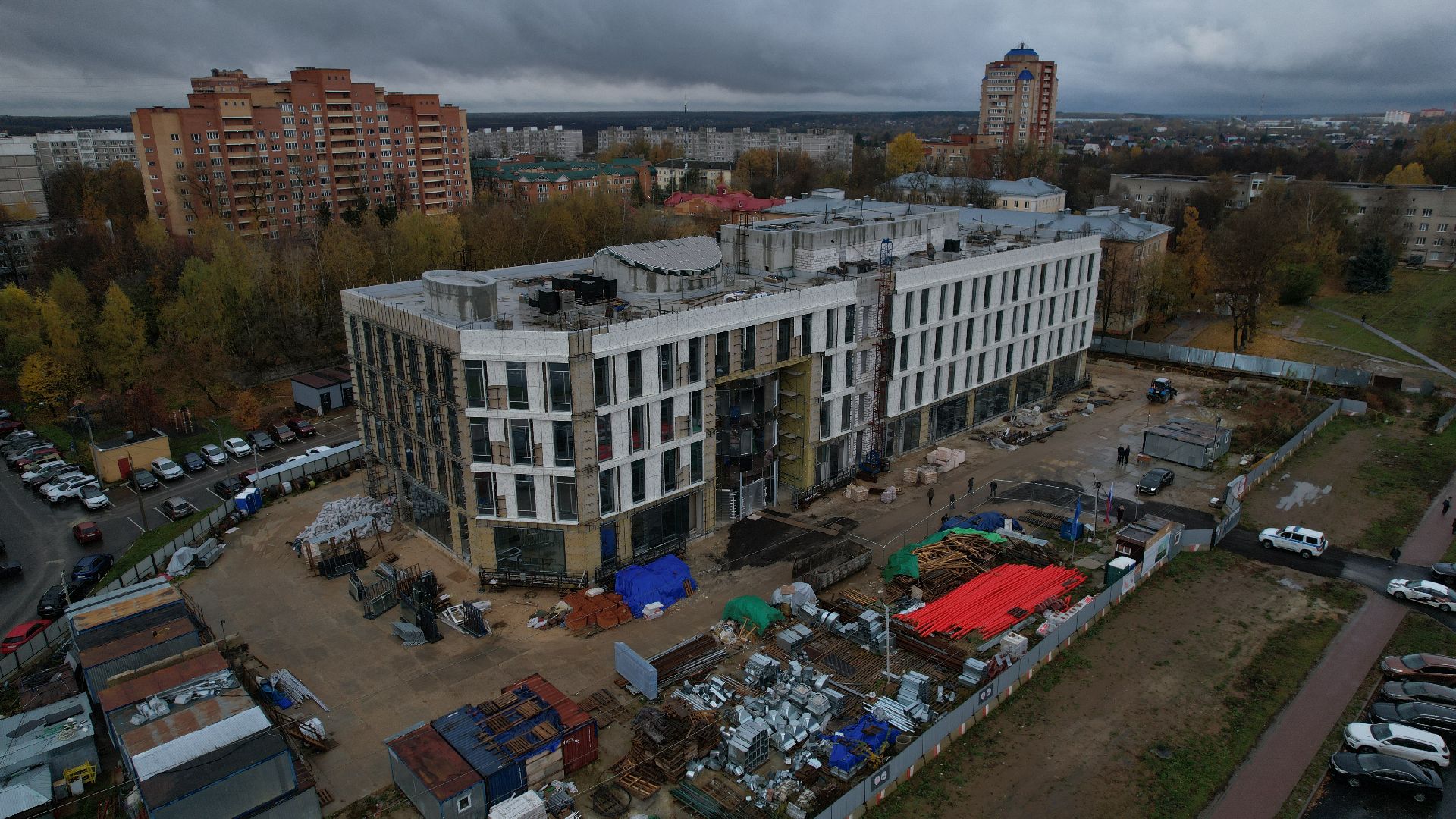 видео с коптера, детская поликлиника чехов,