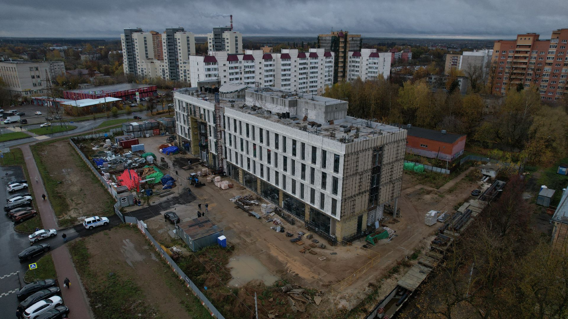 видео с коптера, детская поликлиника чехов,