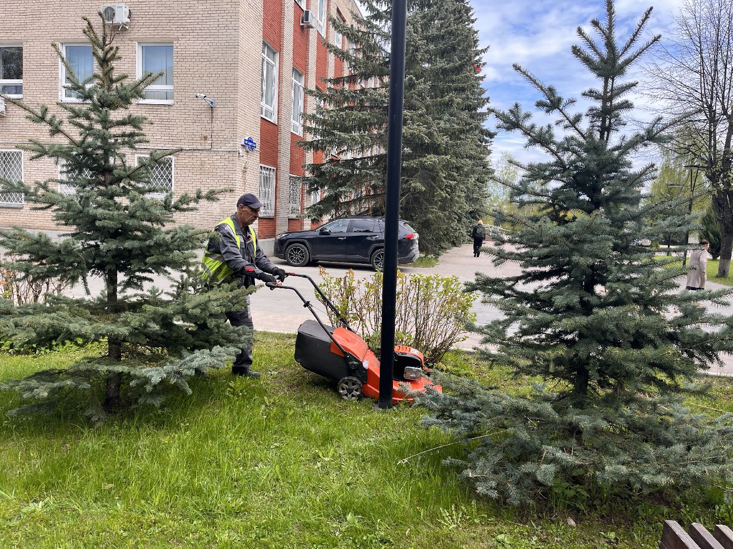 Шаховская, трава, коммунальные службы