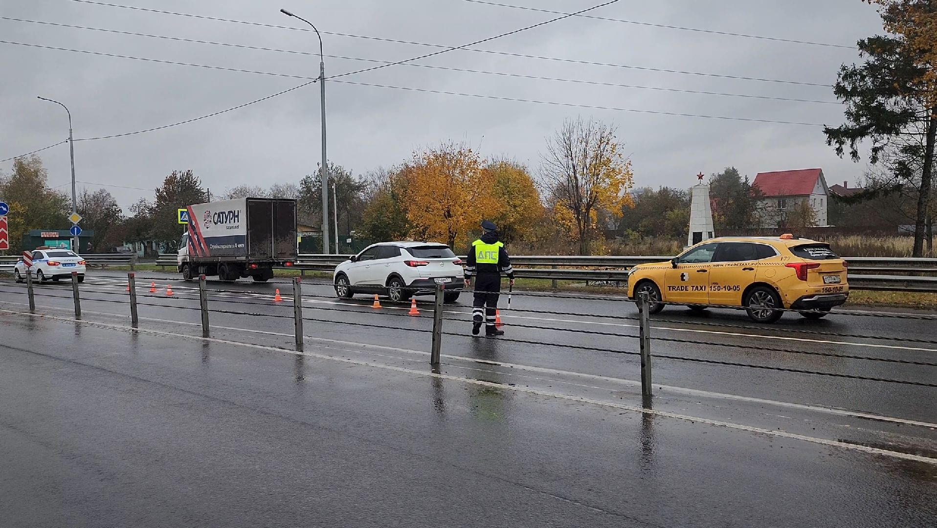 пушкино, Пожар на складе, перекрытие движения,