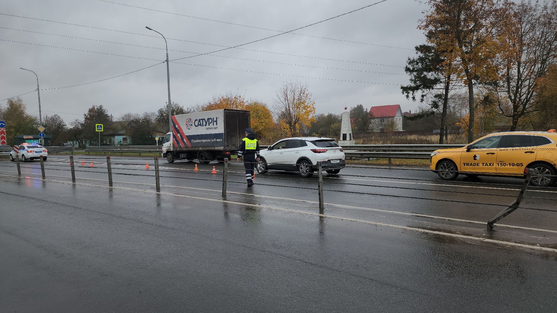 пушкино, Пожар на складе, перекрытие движения,