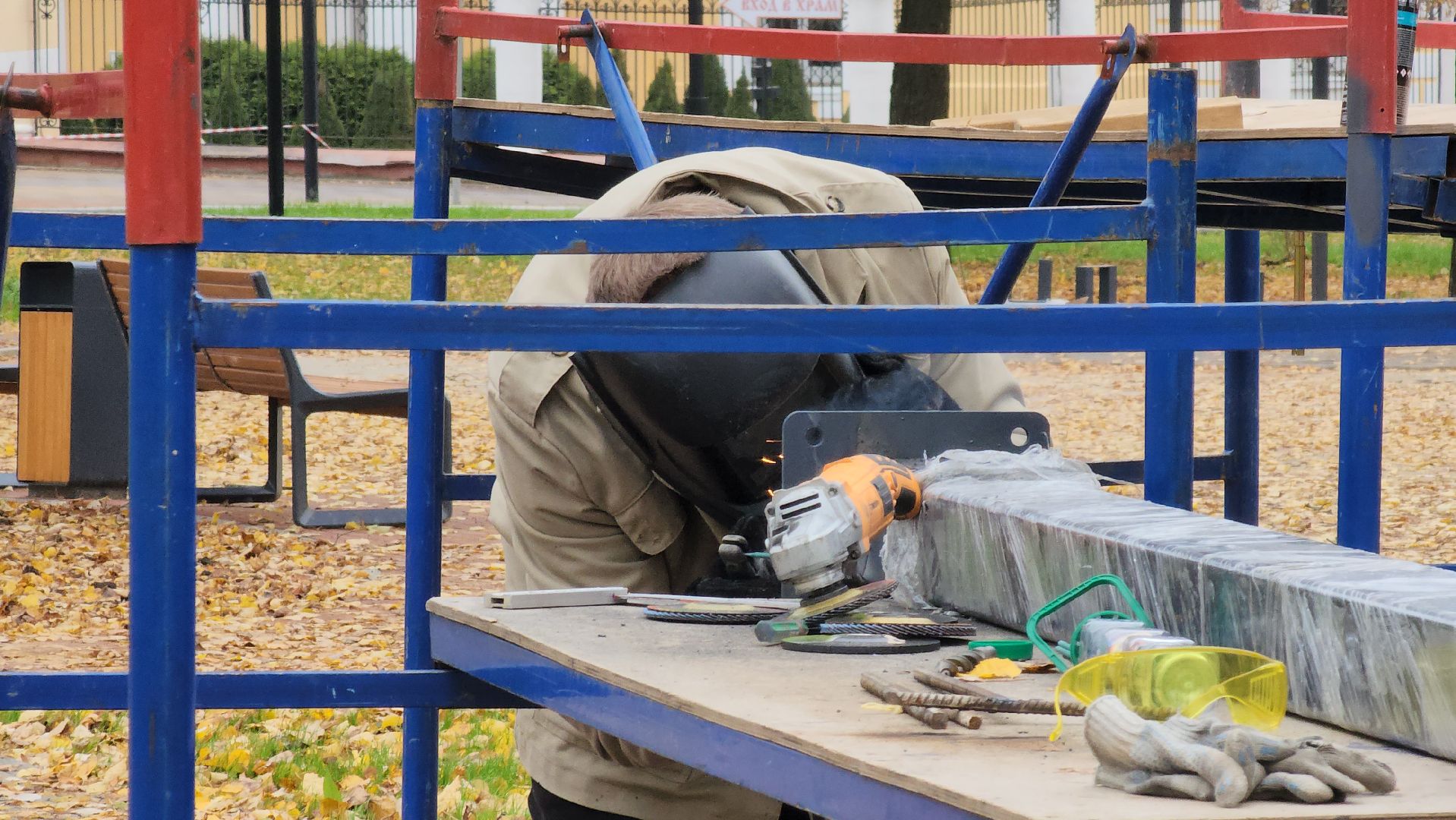 кашира, благоустройство, историческая часть города, укладка асфальта, летний сад, сквер пушкина, освещение, озеленение,