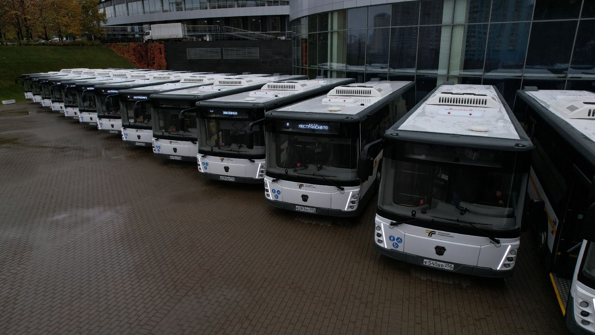 видео с коптера, новые автобусы, транспорт подмосковья,