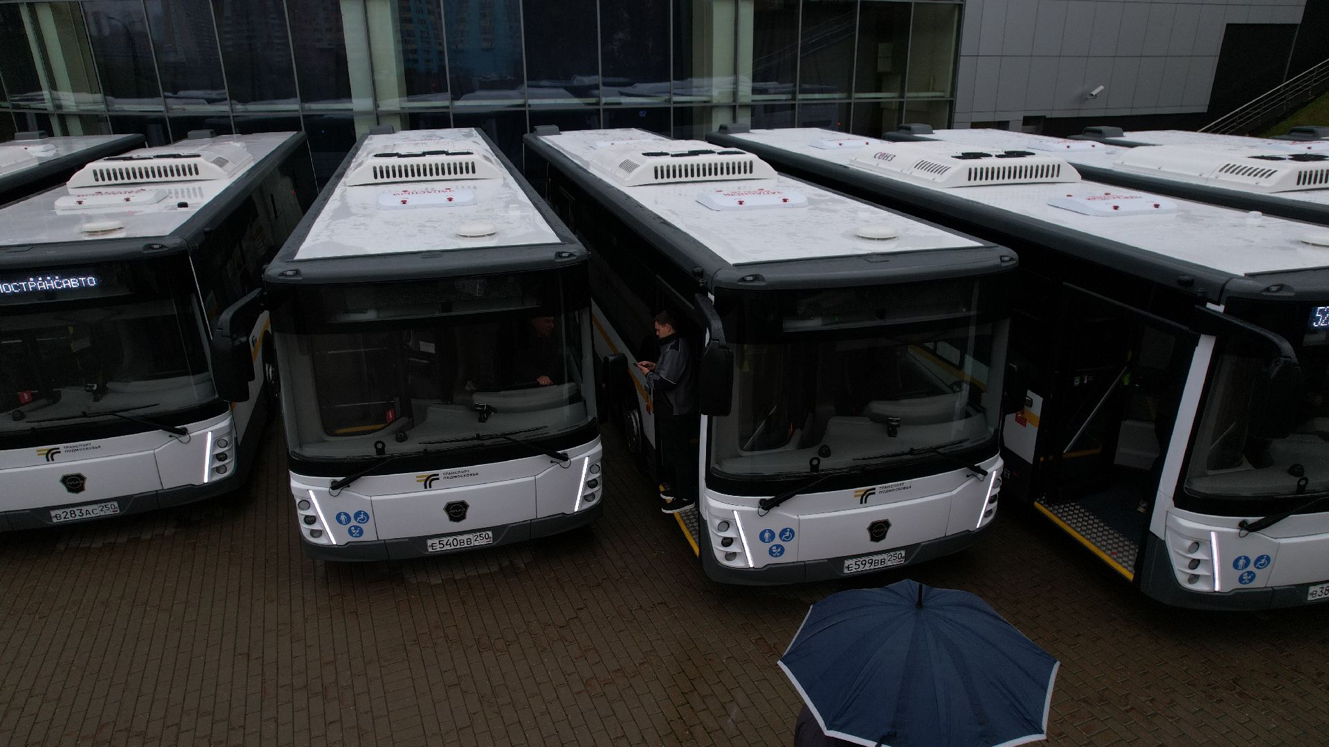 видео с коптера, новые автобусы, транспорт подмосковья,