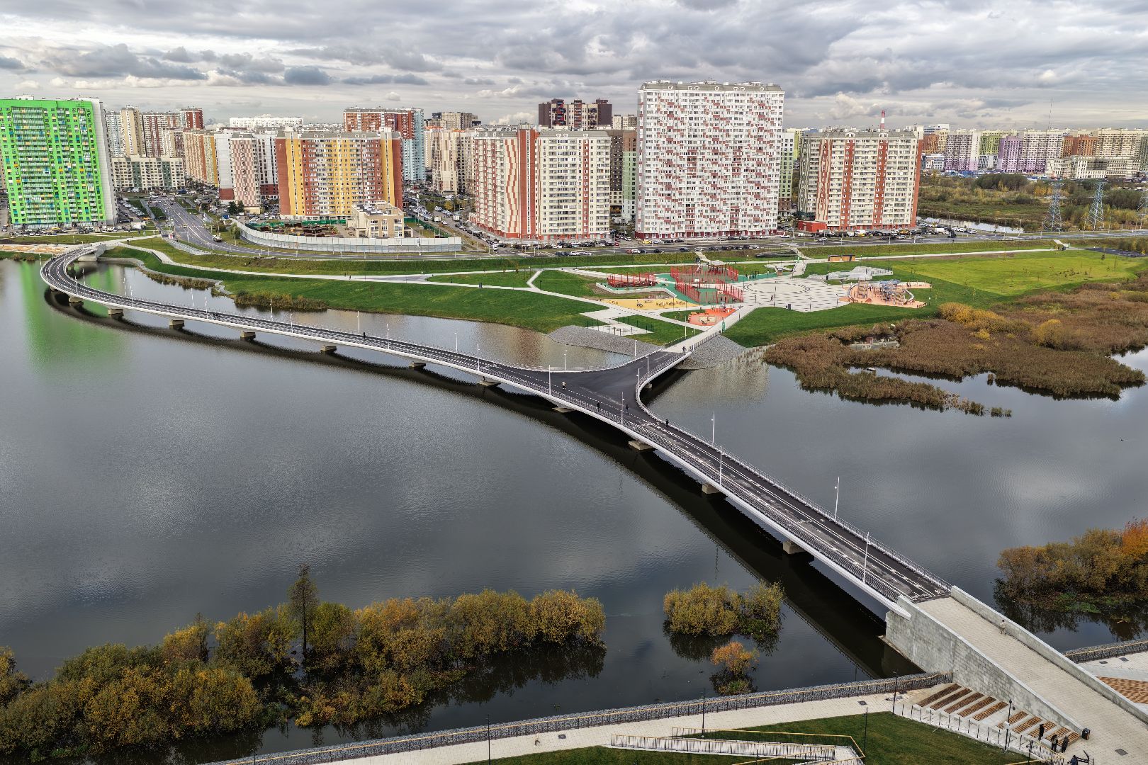 видео с коптера, парк дружба, благоустройство в люберцах,