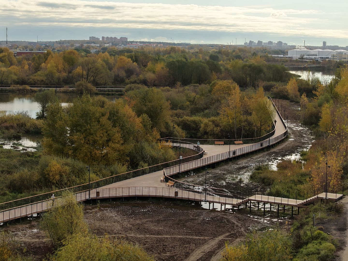 видео с коптера, парк дружба, благоустройство в люберцах,