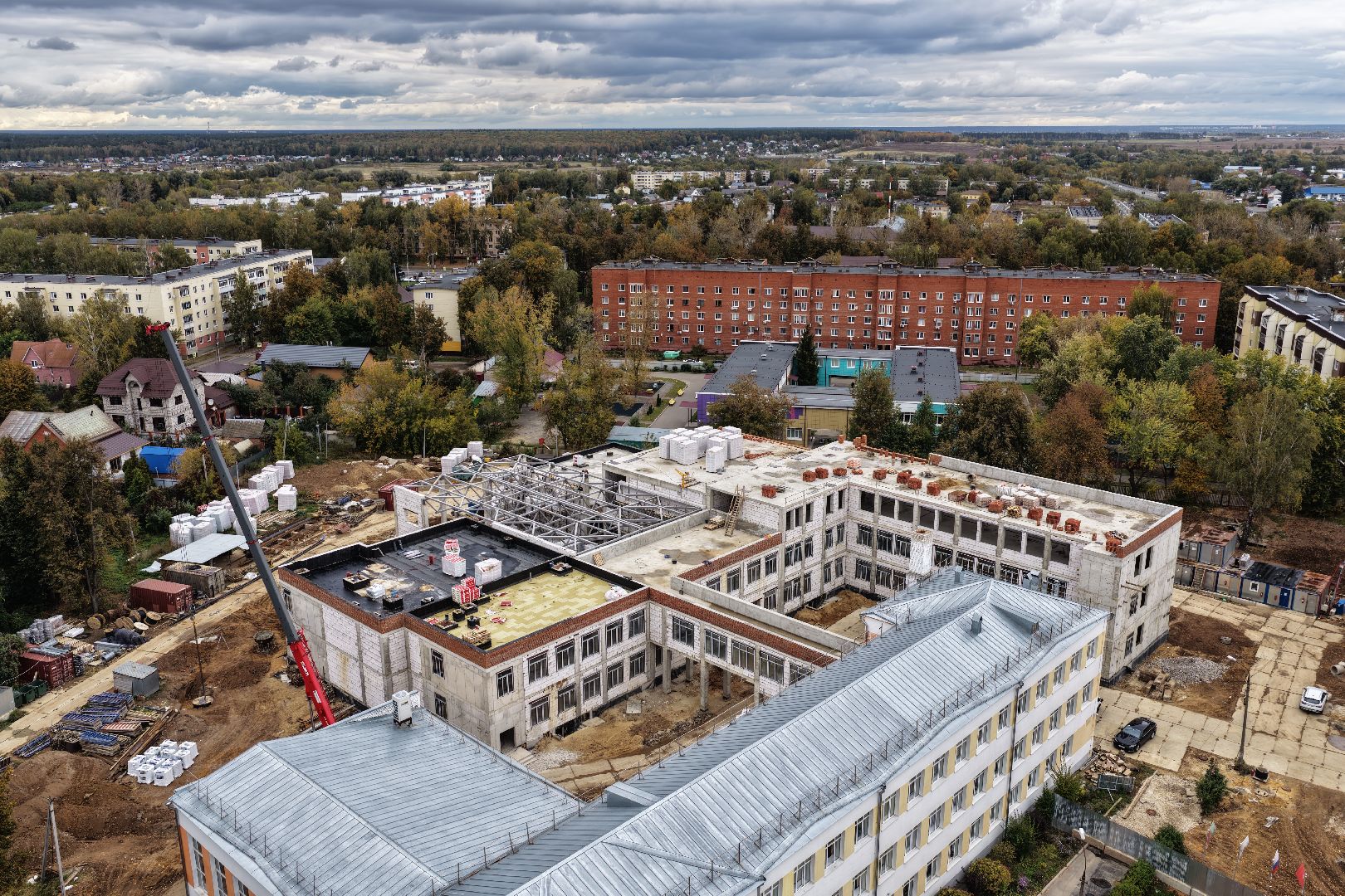 видео с коптера, бронницкий лицей,