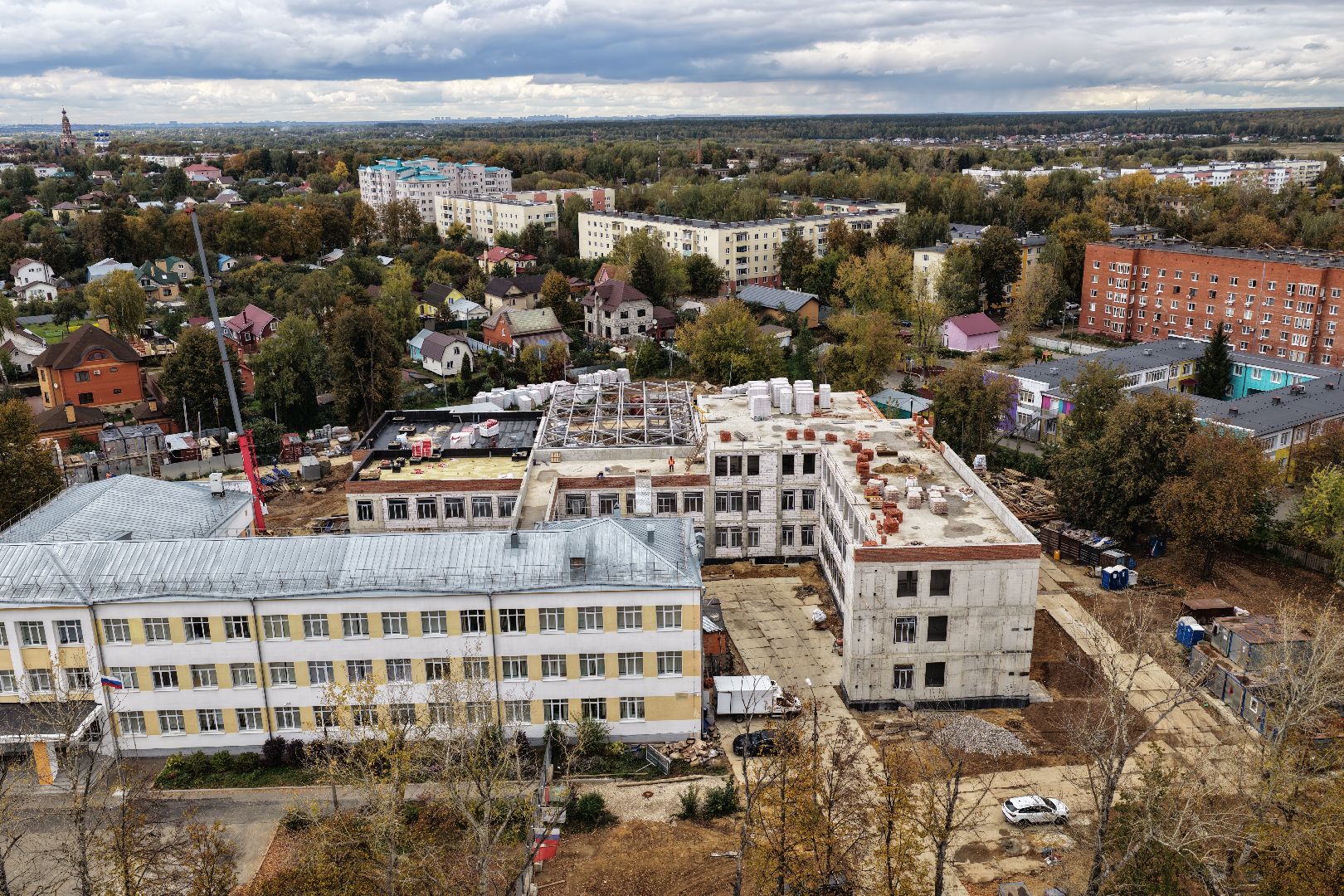 видео с коптера, бронницкий лицей,