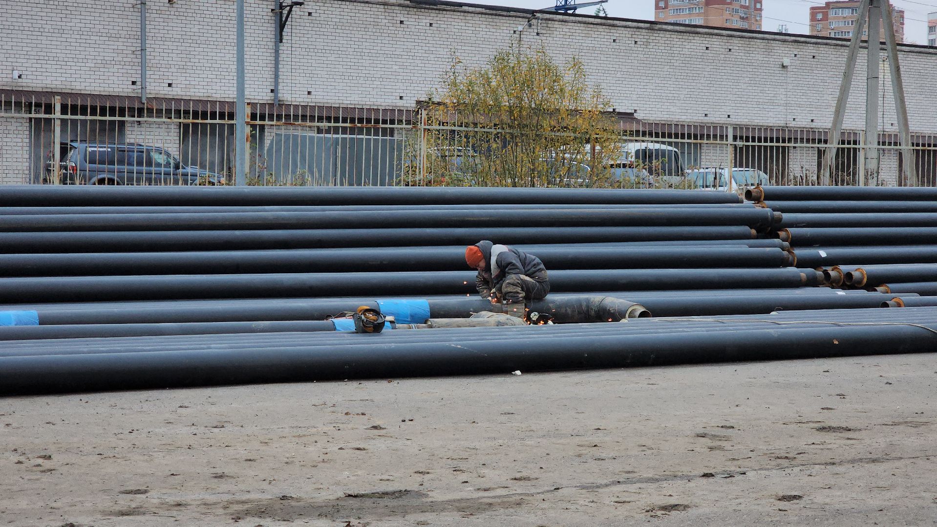 Спорт , Стадион Москвич, Лобня, Подогрев футбольного поля ,