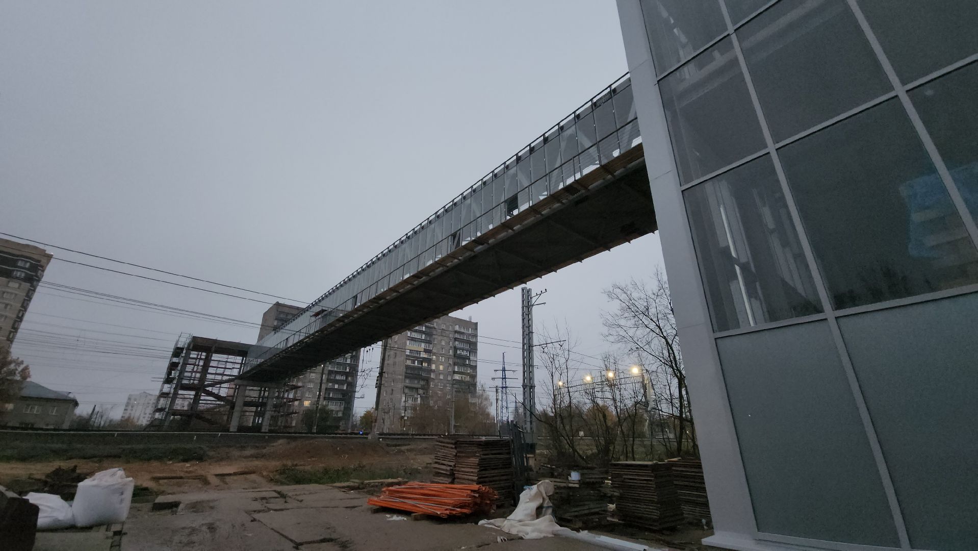 надземный переход, Переход над жд, Лобня,