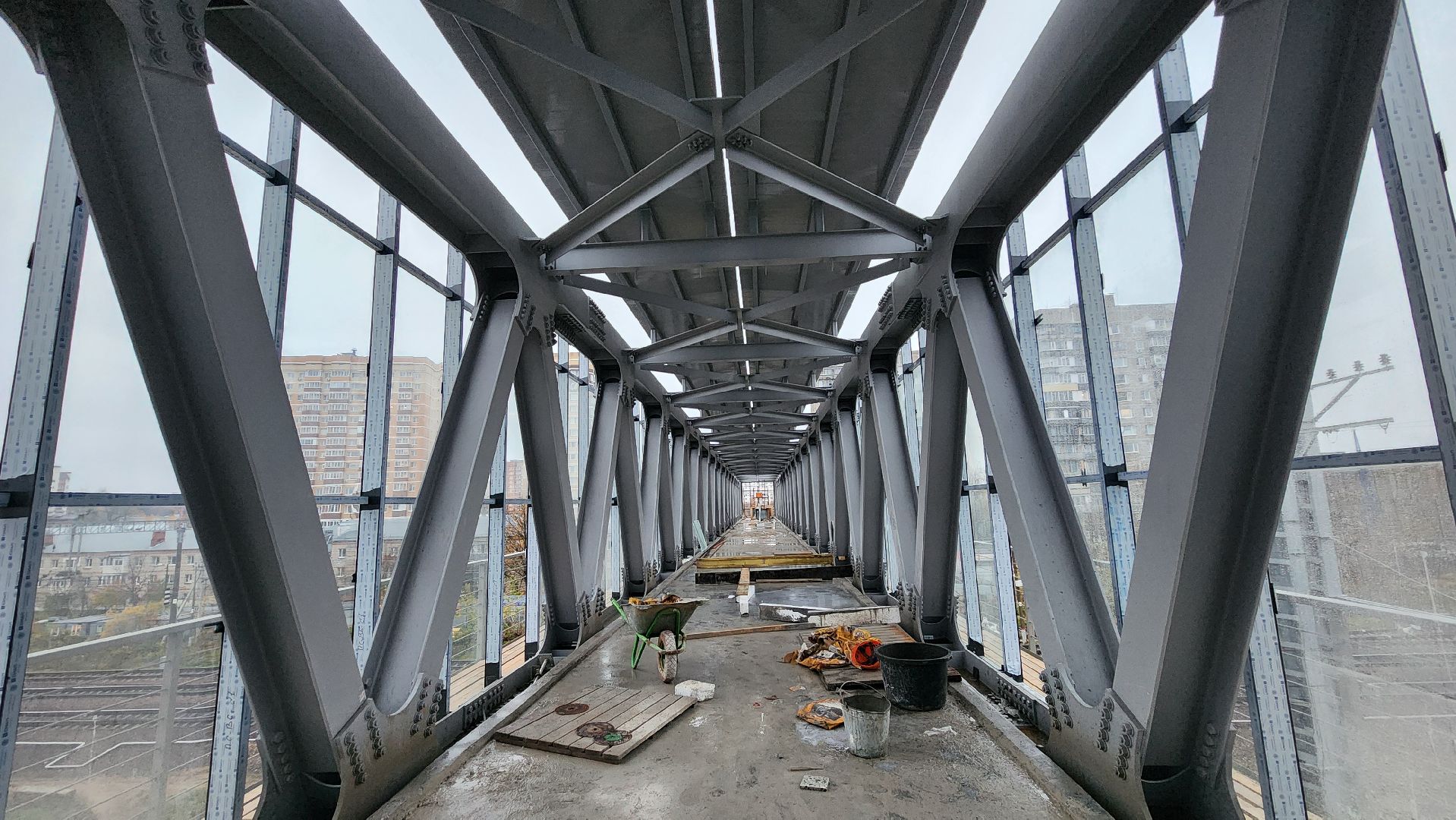 надземный переход, Переход над жд, Лобня,