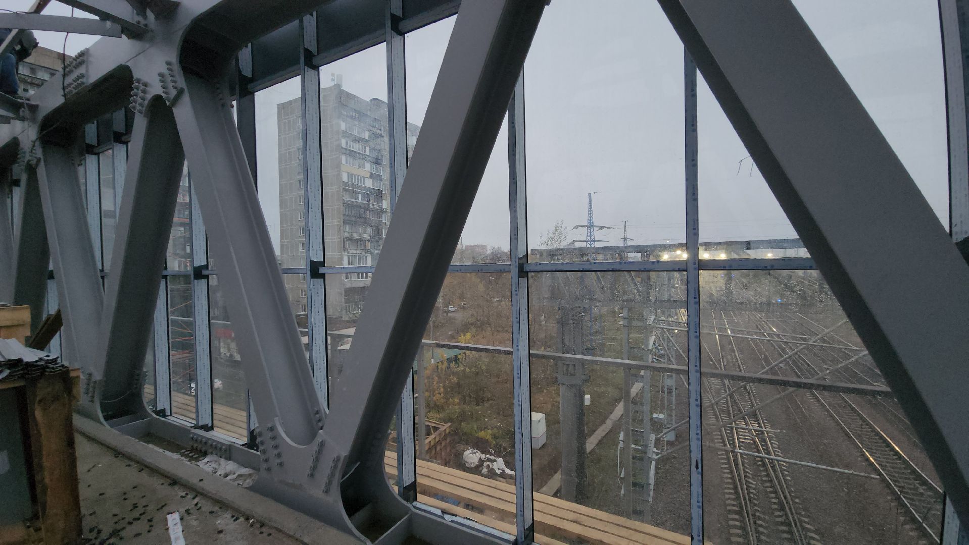 надземный переход, Переход над жд, Лобня,