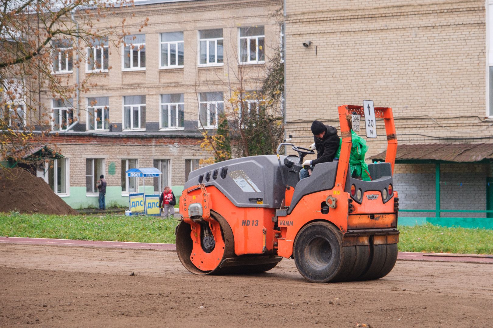 строительство, футбольное поле, лыткарино,
