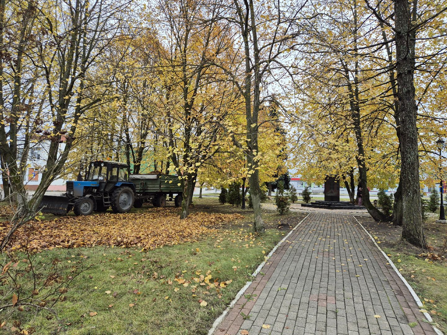 сезон уборки листвы, орехово-зуевский округ,