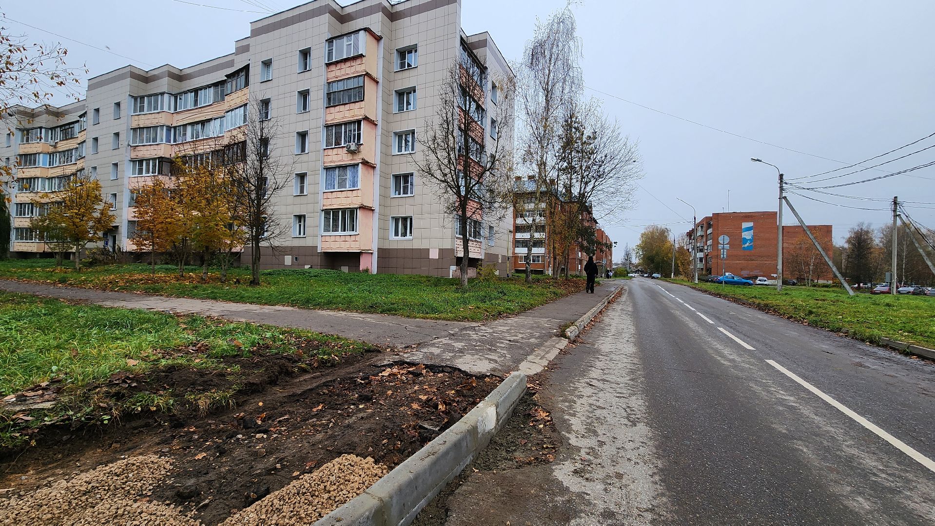 клин, поселок 31 октября, благоустройство, улица мичурина , бордюр,