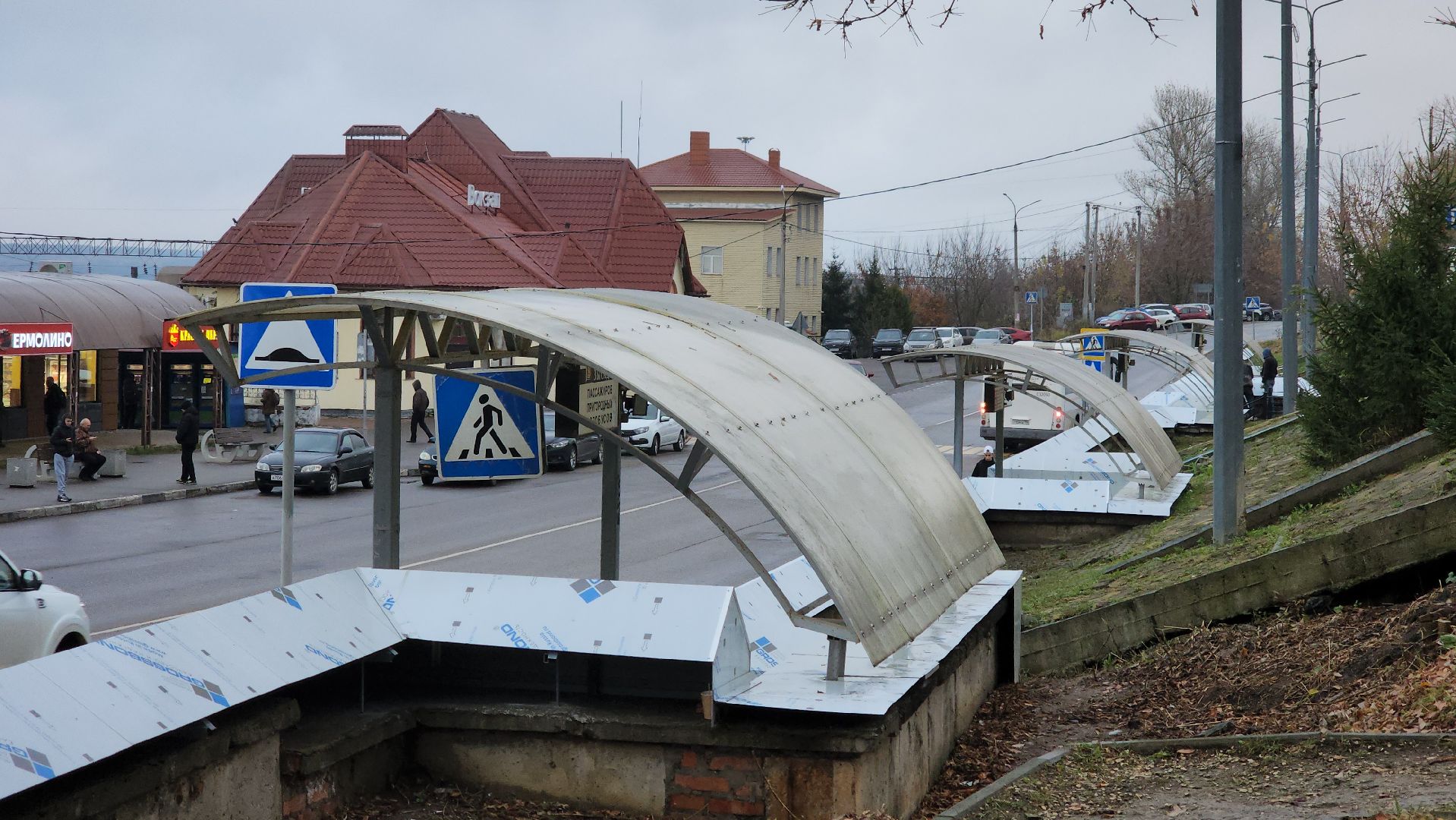 кашира, вокзал, благоустройство, подпорная стена, фасад, полимерные материалы, ремонт, вентилируемый фасад,
