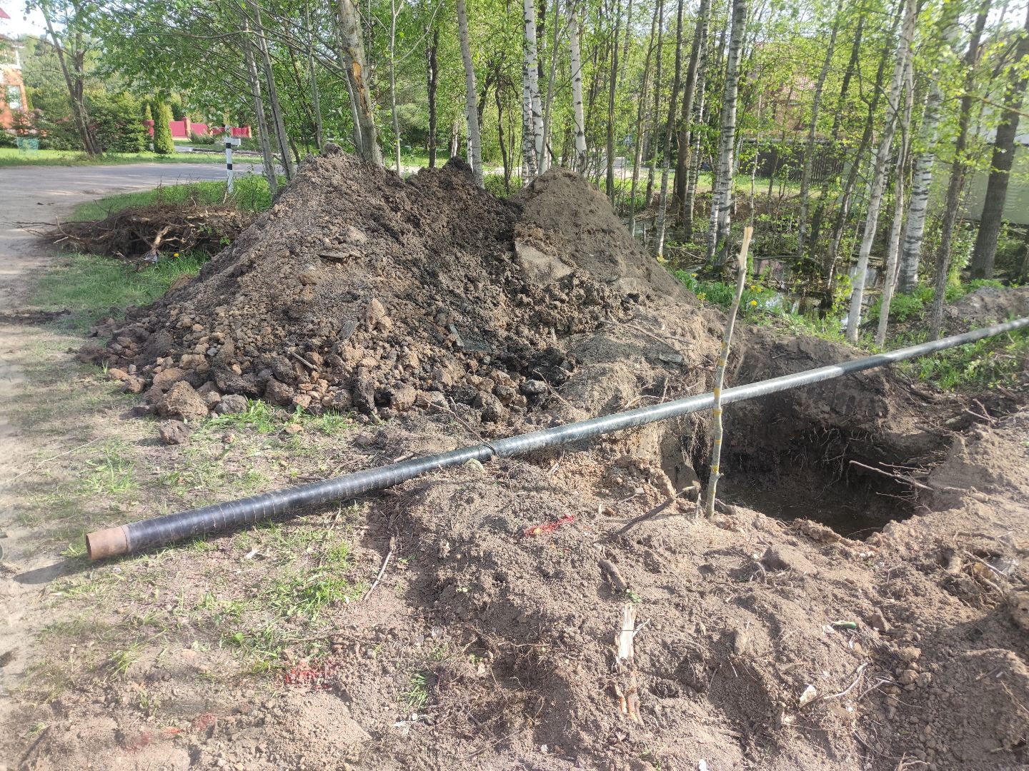 социальная газификация, газовые трубы, Дубна