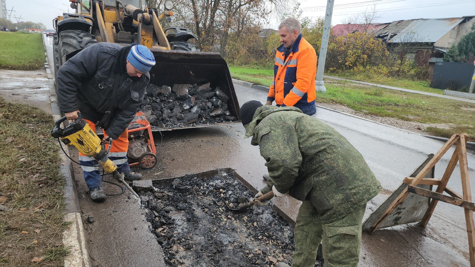 серпухов, подмосковье, ремонт дороги,