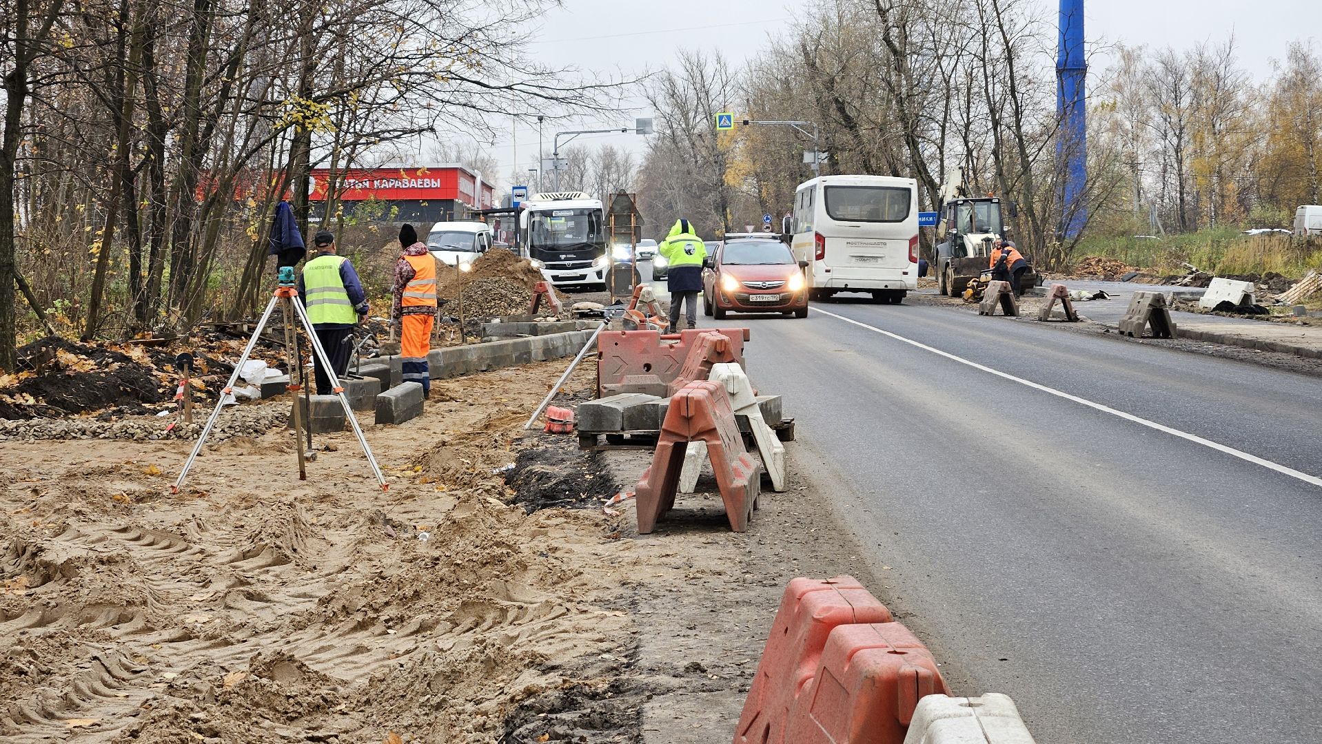долгопрудный, новые водники, автобусная остановка, строительство, благоустройство,