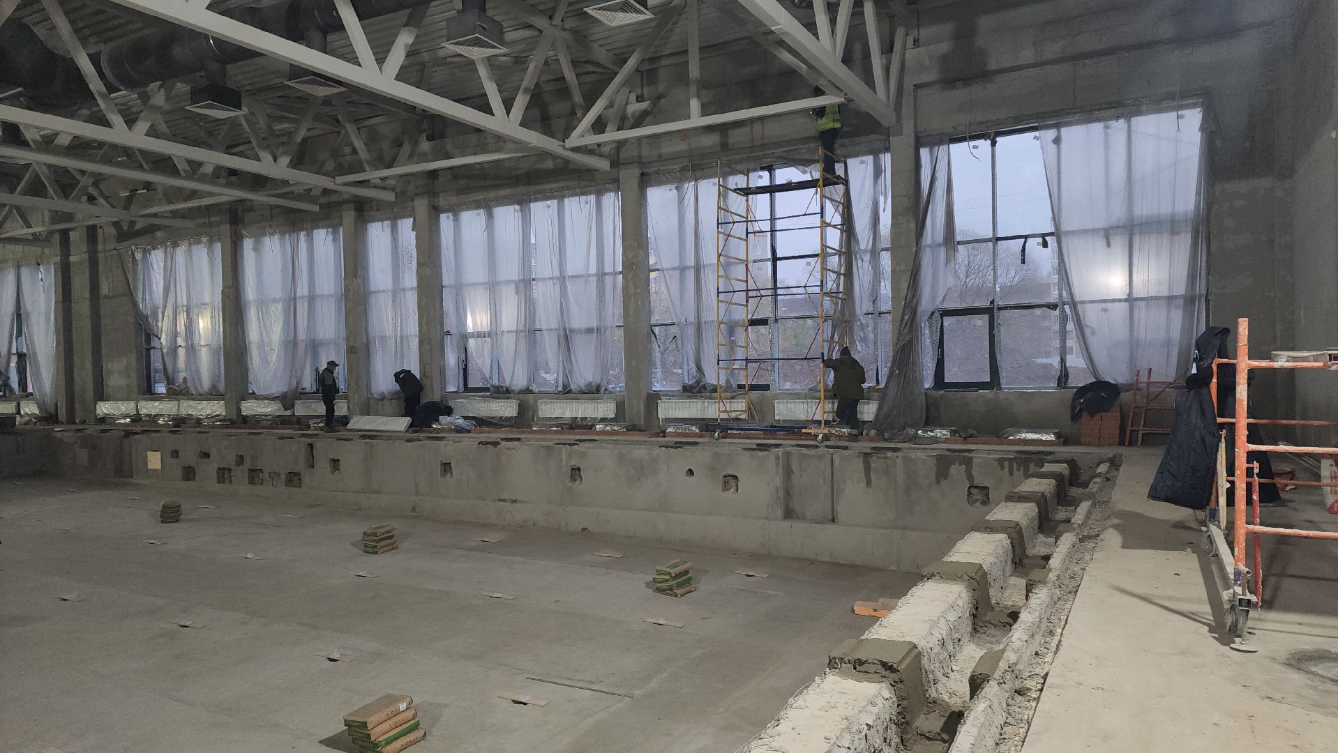 Строительство бассейна , Лобня, фок в лобне, Фок с бассейном , Благоустройство ,