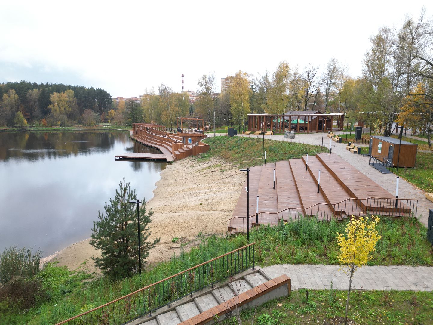 видео с коптера, суворовские пруды, благоустройство набережной,