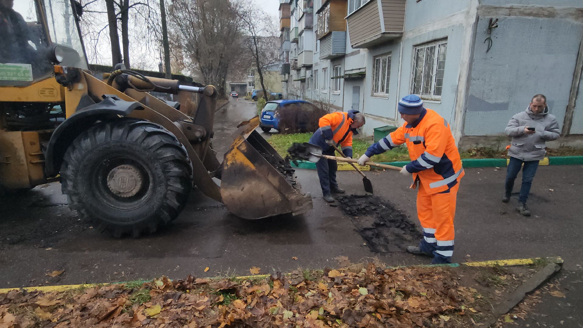 серпухов, комбинат благоустройства, улица октябрьская, ямочный ремонт,