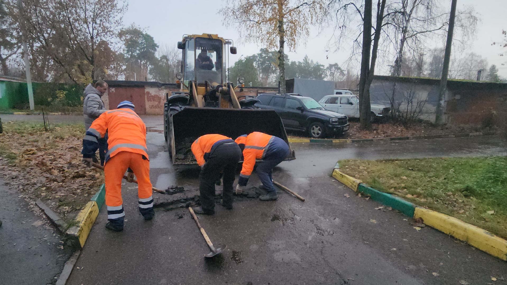серпухов, комбинат благоустройства, улица октябрьская, ямочный ремонт,