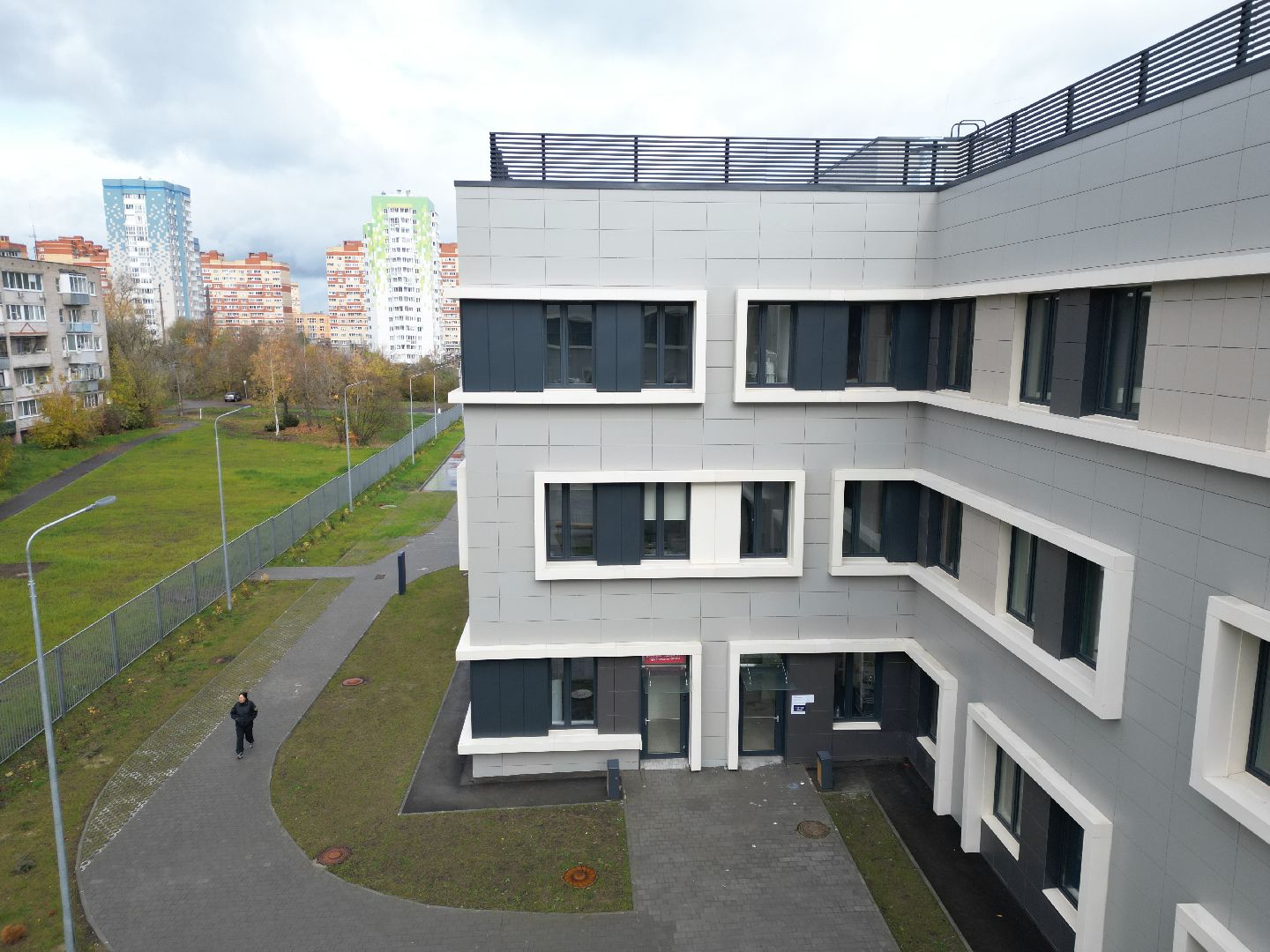 видео с коптера, новая поликлиника в лосино-петровском,