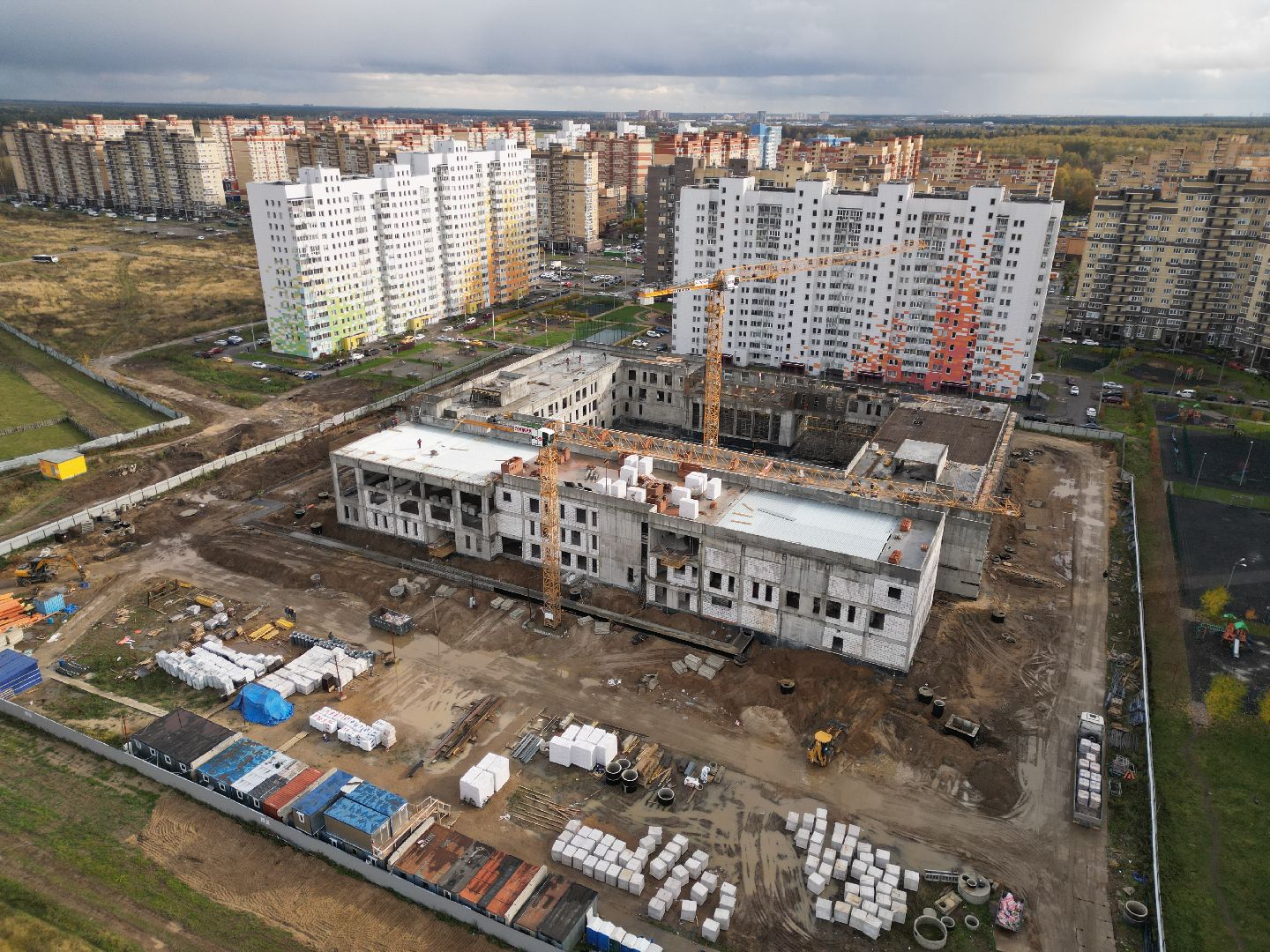 видео с коптера, школа в лукино-варино,