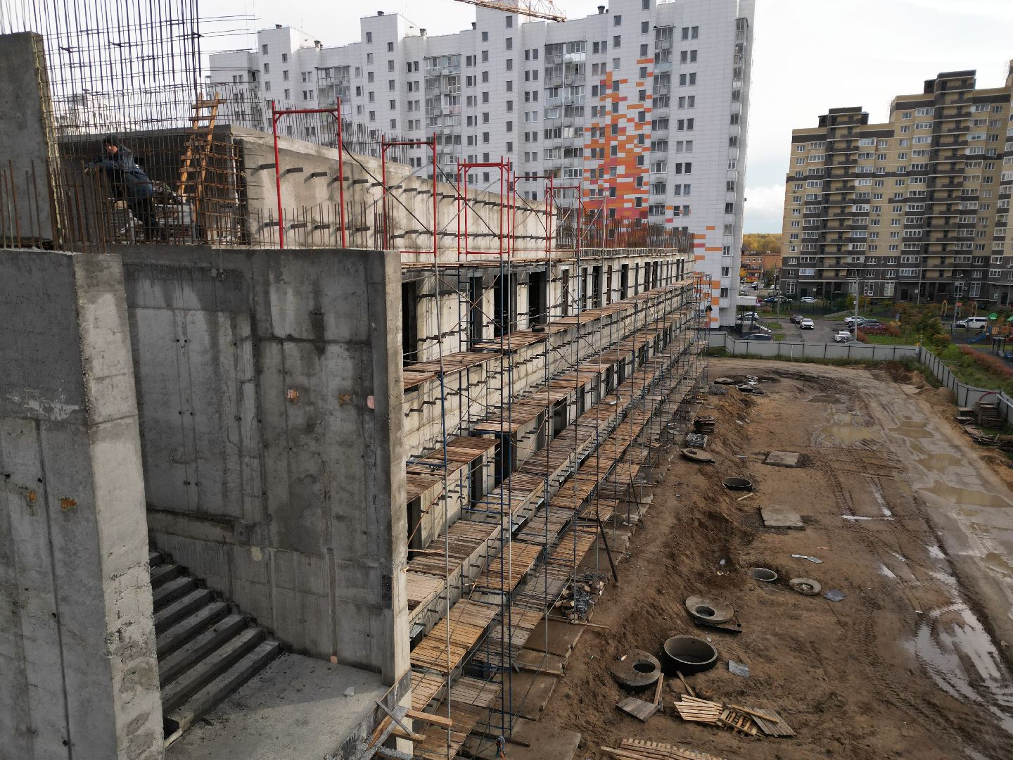 видео с коптера, школа в лукино-варино,