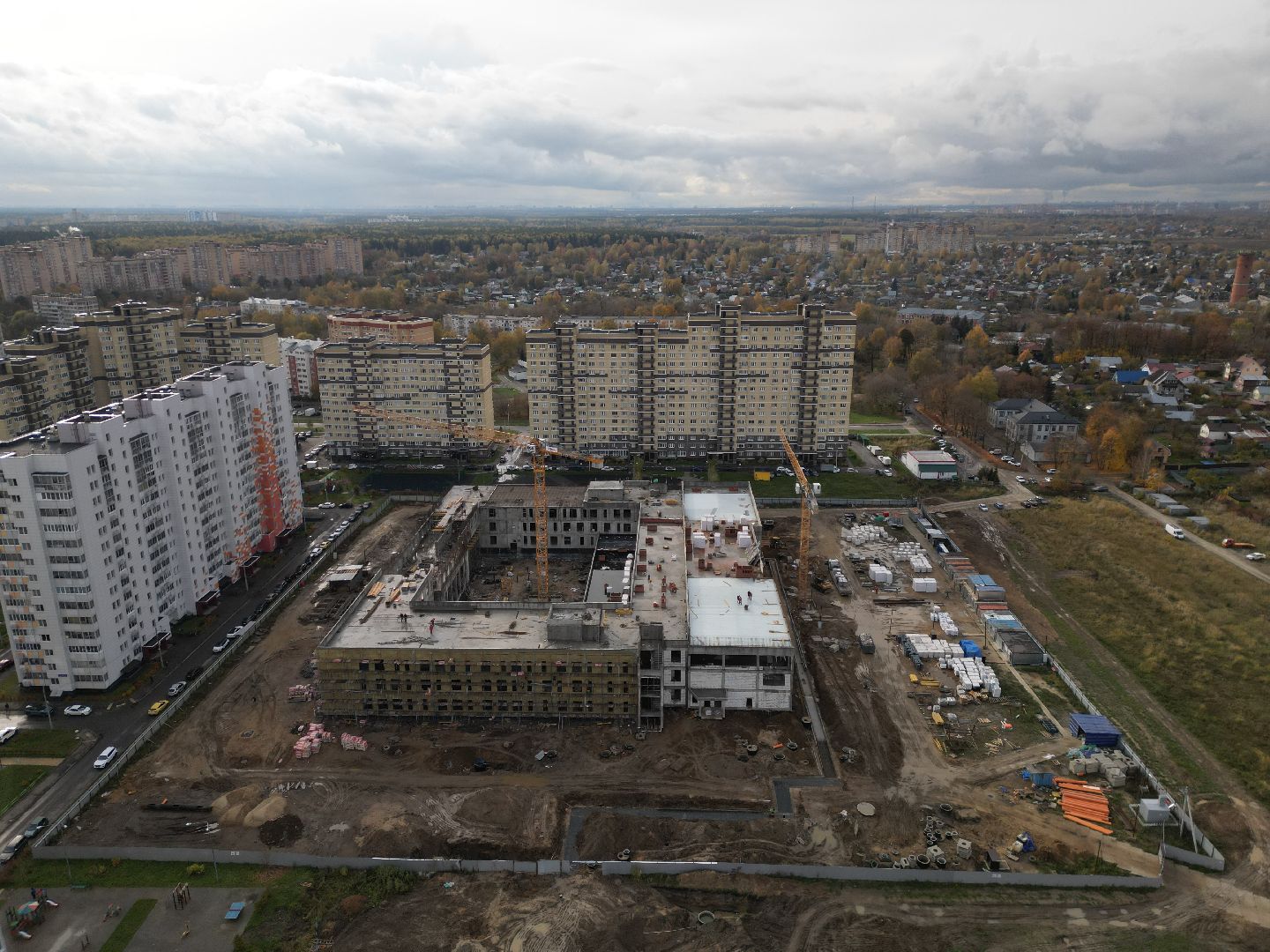 видео с коптера, школа в лукино-варино,
