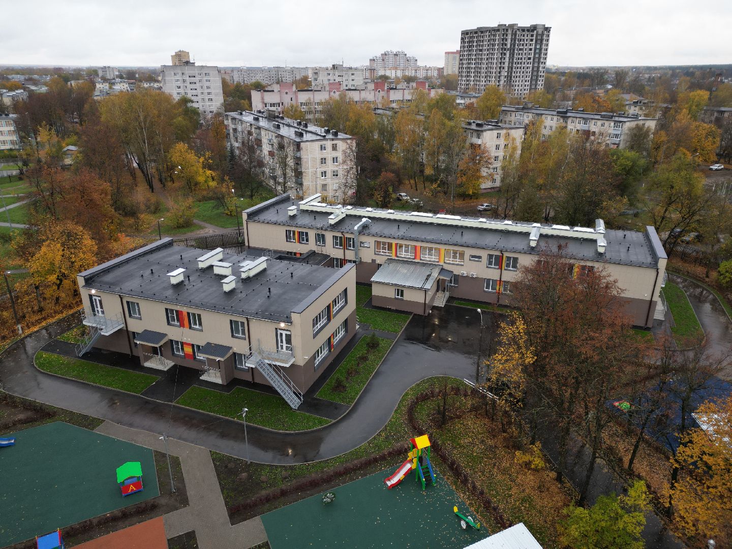 видео с коптера, детский сад ивушка,